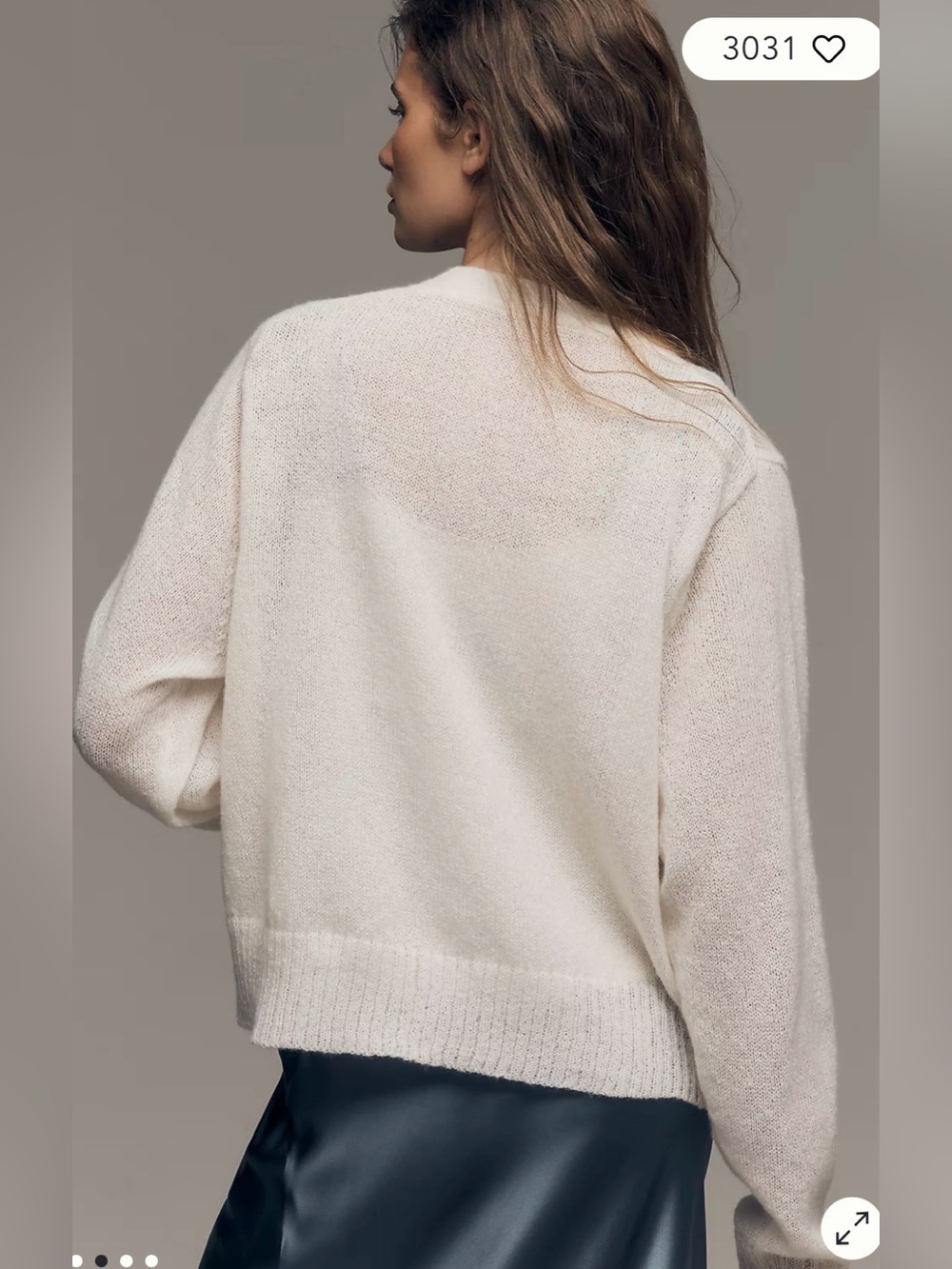 Anthropologie Cream Open-Front Knit Cardigan